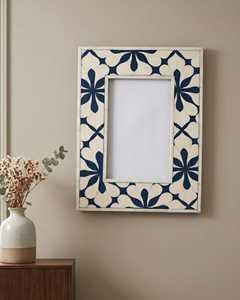 HANDICRAFTS ZONE HCZ-102 Handmade UV Printed 1 Color Durable Elegant Vertical Rectangle Bone Inlay <b>4x6</b> Tabletop <b>Photo</b> <b>Frame</b> - Product Image 1
