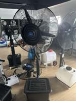 26x30 Zoll Elektrischer AC-Nebelventilator 220-240V Geräuscharm 50L Wassertank Aluminiumlegierung Flügel Kugellager 3-Geschwindigkeiten OEM Industrielle Nutzung