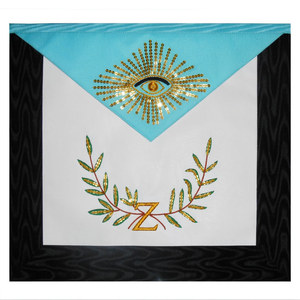 AASR 4th Degree Scottish Rite <b>apron</b> <b>white</b> lambskin Black edging MB monogram Hand embroidery symbolic craft ritual regalia - Product Image 5