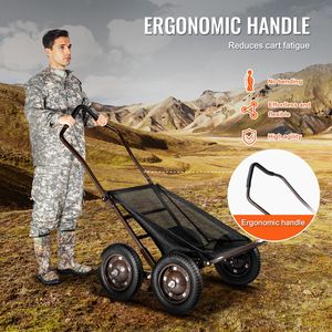 Carrito para Caza de Ciervos de 500 LBS con 4 Ruedas Grandes y Mango Ergonómico, Carrito de Mano Plegable de Alta Resistencia con 4 Ruedas Grandes - Product Image 5