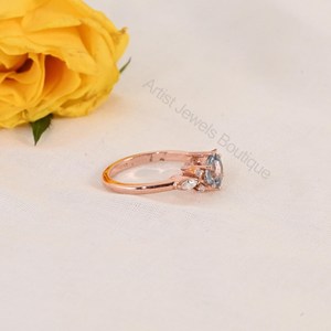 Natural Aquamarine Ring 925 Sterling Silver & Solid Gold Fine Jewelry OEM ODM Wholesale Supplier - Product Image 3