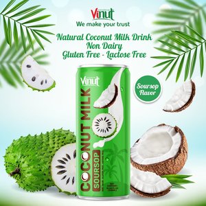 Leche de Coco con Guanábana 320ml (Paquete de 24) VINUT a Base de Plantas Sin OMG Sin Azúcar Añadido Electrolitos Esenciales OEM ODM Hecho en Vietnam - Product Image 2