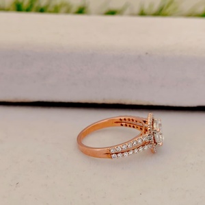 Women's Rose Gold 10K Gold Diamond Engagement Ring <b>Princess</b> Cut Pave Setting Classic Style <b>Jewelry</b> - Product Image 3