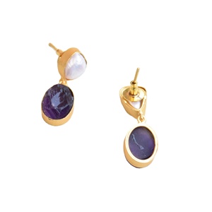 Modernos Pendientes de Gota con Piedra Preciosa Fina, Baño de Rodio y Joyería de Alta Calidad - Product Image 4