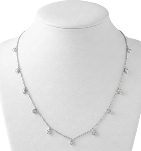 Collar de Oro Sólido de 14K/18K con Diamante Creado en Laboratorio, Corte Redondo en Forma de Pera, Color DEF, Claridad VS/VVS, Regalo para Ella, Collar de Boda - Product Image 3