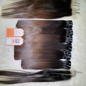 Couleur de la pointe brune 100% paquets de cheveux humains bruts vietnamiens vierges Extensions alignées sur les cuticules Prix pour la fabrication de perruques - Product Image 3