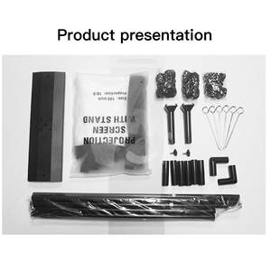 Écran de projection portable de 120 pouces, facile à installer, 16:9, pliable, pour l'extérieur, support en tissu polyester, aluminium léger haute résistance - Product Image 3