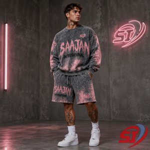 Custom <b>Men</b> Acid Wash <b>Hoodie</b> <b>and</b> <b>Shorts</b> Streetwear <b>Set</b> OEM ODM Wholesale Manufacturer - Product Image 3