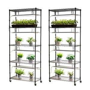 Luci per Coltivazione Indoor a Spettro Completo 192W 5000K, 71 cm, con Supporto a M Resistente, Ruote e Alimentazione USB Digitale Intelligente - Product Image 1