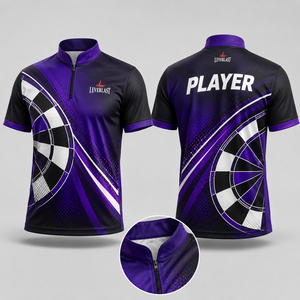 Maillot de sport personnalisé pour équipe de fléchettes, en polyester 100% écologique, respirant et à séchage rapide, imprimé par sublimation, vente en gros - Product Image 1