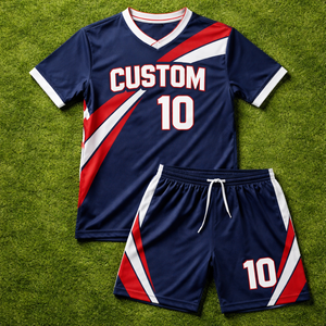 ผู้ผลิตชุดเบสบอลแบบกำหนดเอง OEM ผ้าโพลีเอสเตอร์ 100% ระบายอากาศ แห้งเร็ว ด้านหน้าสั้น แบบเรียบ พร้อมสกรีนชื่อผู้เล่น - Product Image 1