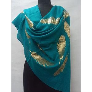 Exclusive New Arrival Collection of Premium Fine <b>Wool</b> Foil Printed Stoles 70x200cm Elegant Soft Warm Lightweight Fashion <b>Scarves</b> - Product Image 2
