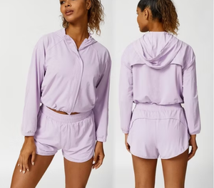 Casual Golf Running Outfits Hooded Athletic Clothes for Women, Windproof Sports Hoodie with Full Zipper - Product Image 4