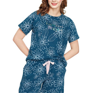 Ensemble d'été confortable pour femmes, 100% coton, ensemble réversible, t-shirts et shorts imprimés respirants, matériau de haute qualité - Product Image 3