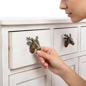 Poignée de meuble en résine en forme de renne, design moderne, bouton de tiroir, installation facile, accessoire pour meubles de maison et de bureau - Product Image 4