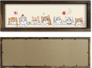 Porte-clés mural en bois motif chaton mignon avec 5 crochets métalliques – Organisateur décoratif pour entrée et décoration de chambre - Product Image 3