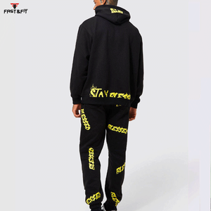 Ensemble de survêtement décontracté et imperméable en coton 100 % personnalisé, haute qualité, tendance, pour homme (pantalon de jogging et sweat à capuche) - Collection 2026 - Product Image 2