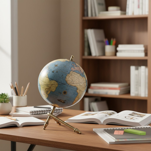 Base Giratoria Moderna de Metal para Globo Terráqueo de 8x6 Pulgadas |   Globo Terráqueo Art Deco, Decoración para el Hogar y la Oficina, Idea de Regalo Educativa, Pieza Decorativa - Product Image 3