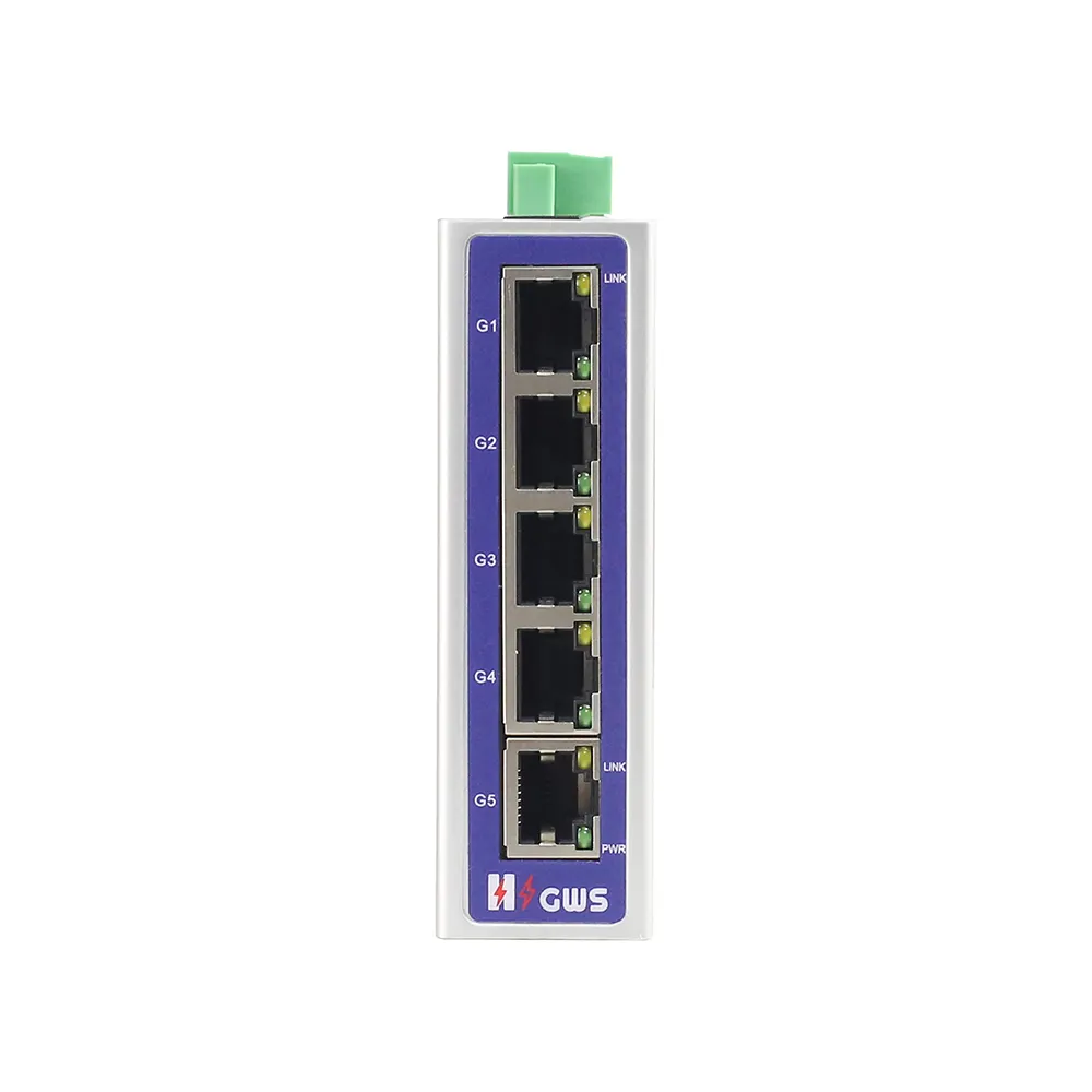 24 V/24 W Outdoor Voll-Gigabit-Ethernet-Netzwerk industrieller Schalter geeignet für hohe Temperaturen mit 5 Gigabit-Port