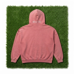 Sweat-shirt à capuche en molleton rose poudré délavé pour femme, avec poche kangourou, coupe oversize, style streetwear décontracté - Product Image 5