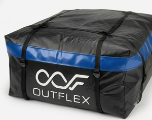 Bolsa de Carga Impermeable para Techo de Auto de 15 Pies Cúbicos, PVC 500D Negro con Ribete Azul - Product Image 1