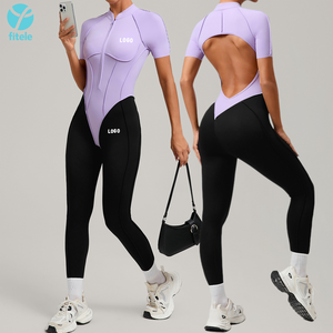 Nuevo Mono Deportivo de Yoga de Manga Larga para Mujer, Personalizado, de Spandex, con Cierre - Product Image 2