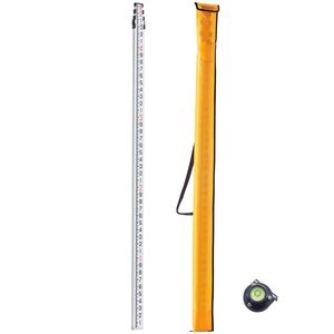 Asta Telescopica in Alluminio per Livellamento 16ft 4 Sezioni Scala Bilaterale 1/10ft Asta di Misurazione - Product Image 1