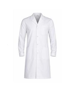 Bata de Laboratorio Blanca de Lona, Uniforme de Hospital de Longitud Completa, Tela Premium, Comodidad Durante Todo el Día, Costuras Reforzadas y Duraderas - Product Image 1
