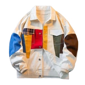 Contrast Patchwork Loose Coat Spring Fashion Brand Trend Design Handsome Senior Casual <b>Denim</b> <b>Jacket</b> - Product Image 5
