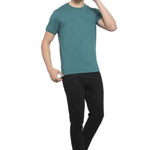 Custom Men's Cotton <b>Polyester</b> <b>T</b>-<b>Shirts</b> for Business Round Neck <b>T</b> <b>Shirts</b> with Logo Printing Embroidery Slim Fit Summer <b>T</b> <b>Shirts</b> - Product Image 1