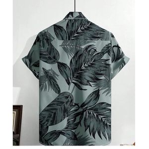 เสื้อฮาวายชาย แขนสั้น ลายใบไม้เขตร้อน ระบายอากาศได้ดี เสื้อสำหรับวันหยุด ปกคอปก ทรงฤดูร้อน - Product Image 2