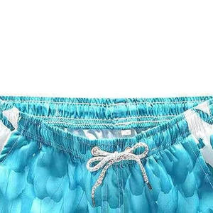 Dernier modèle de short de plage décontracté à imprimé numérique, taille mi-haute élastique, logo personnalisé, faible MOQ, antibactérien, respirant, 100% toile - Product Image 4