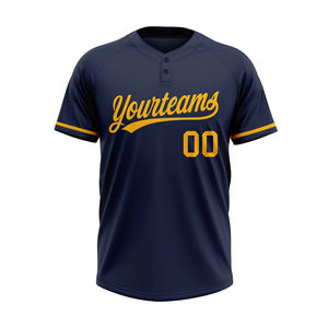 Camiseta de Béisbol Corta con Dos Botones y Estampado, Cuello Redondo, Costuras Duraderas, Transpirable, Absorbe la Humedad, Nombre del Equipo Personalizado, Venta al Por Mayor - Product Image 2