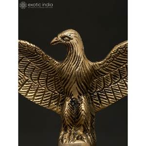 Sculpture d'aigle ailé ouvert en laiton de 6 pouces Pièce maîtresse décorative élégante pour la décoration de table - Product Image 3