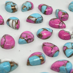 Pierres précieuses naturelles de qualité supérieure AAA+ en coton turquoise, forme poire, cabochons polis pour la fabrication de bijoux - Product Image 3
