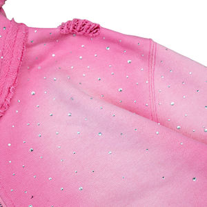 เสื้อฮู้ดครอปสีชมพูทรงโอเวอร์ไซส์ ผ้าถักเนื้อฝ้าย ย้อมสีแบบดิปได แต่งชายรุ่ย สไตล์ Y2K ใส่ได้ทั้งชายและหญิง เหมาะสำหรับฤดูใบไม้ผลิ - Product Image 2