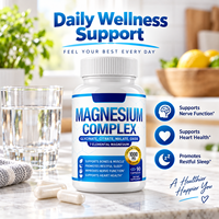 Complément Minéral Complexe de Magnésium : Mélange de Glycinate, Citrate, Malate et Oxyde – 90 Capsules en Bouteille – Fournisseur Marque Blanche OEM ODM