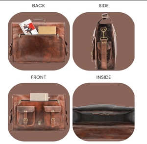 Sac à dos pour ordinateur portable en cuir véritable vintage 2026, très vendu, durable, pour bureau, messager, MacBook Air, léger, haute qualité, souple - Product Image 4
