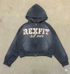 Sudaderas con capucha de corte perfecto, servicios OEM, corte y confección, el mejor material, logotipo personalizado con serigrafía, sudaderas con capucha unisex con cremallera y efecto descolorido por el sol. - Product Image 1