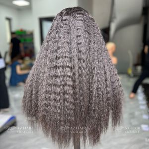 วิกผมคนตรงประหลาดวิกผมตรง yaki ไม่มีกาววิกผมลูกไม้สวิส6x6 - Product Image 4