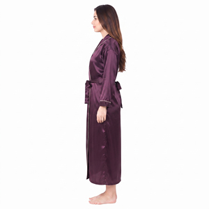 Robe de nuit en satin pour femme, robe de détente de luxe, vêtements de maison, chemise de nuit en soie 100% premium, longue robe confortable pour dormir, vêtements de nuit pour femmes - Product Image 2
