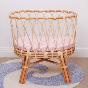 Lit bébé rond en rotin, berceau pour nouveau-né, lit de bébé artisanal, berceau, lit de couchage, berceaux en gros - Product Image 2