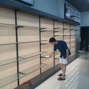 Customized Retail <b>Wall</b> <b>Display</b> Rack with Tempered Glass Shelves Modern Design Easy Assembly & Luxury Features - Product Image 2