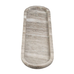 Brown new Bestseller Long Marble Serving Tray Luxury Stone Platter <b>Coffee</b> <b>Table</b> Display Tray Premium Home Decor Export Quality - Product Image 1