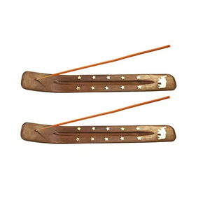 New Arrival Indian Wood Arts Wooden Incense <b>Stick</b> Holder Agarbatti Stand with Ash Catcher Handcrafted Set of 2 - Product Image 1