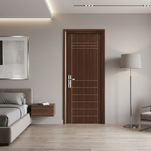 Porte intérieure minimaliste de haute qualité en placage de bois MDF avec finition PVC, isolation acoustique, pour chambre à coucher, cuisine et appartement - Product Image 1