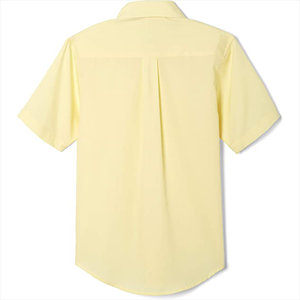 เสื้อนักเรียนขายส่ง ระดับประถมและมัธยม ผ้าคอตตอนทวิล ปักโลโก้ พิมพ์ลาย  แบบยูนิเซ็กซ์ สีขาว - Product Image 4