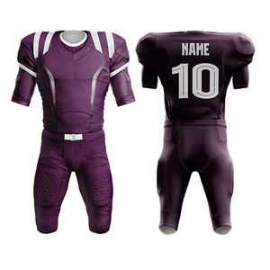 Ensemble d'uniformes de football américain personnalisés très demandés, haute qualité, 100 % polyester respirant, short d'été imprimé, grandes tailles, protection UV - Product Image 4