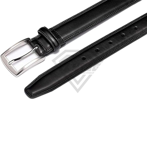 Ceinture en cuir véritable pour homme sur mesure, vente en gros, fabricant, ceintures habillées noires classiques de haute qualité, boucle à ardillon en alliage de luxe pour costume - Product Image 6