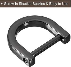 Anillas en D de aleación de zinc con tornillo, hebillas en forma de herradura y U para artesanía en cuero, bolsos, cinturones, correas de arnés y accesorios de ferretería - Product Image 2